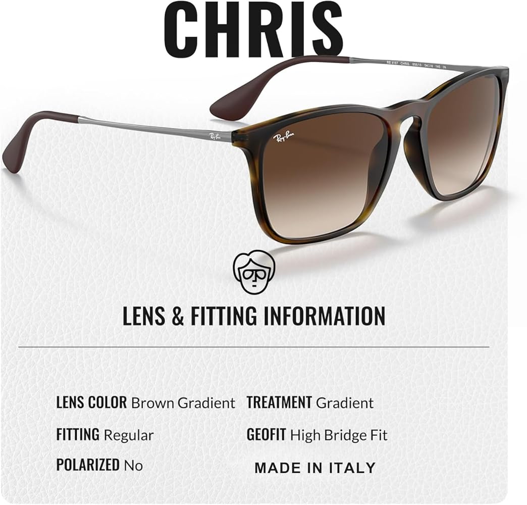 Amazon.com: Ray-Ban RB4187 CHRIS Square Shaped Non-Polarized
