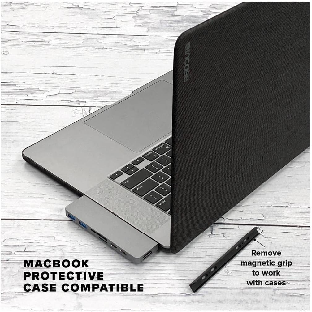 HyperDrive Duo 7-in-2 MacBook USB C Hub — for Mac w/Dual Ports, 4K60Hz HDMI, 40Gbps USB-C 100W Power Delivery, USB-A, SD/MicroSD, Magnetic Mount — (Silver)