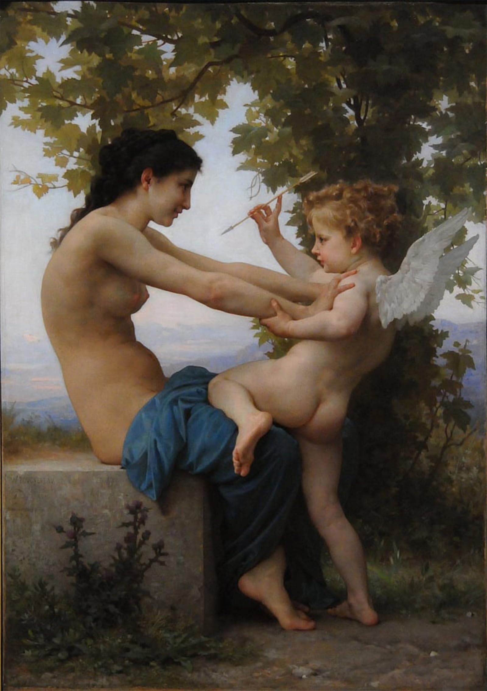 HRJUBWREE Classic Canvas Picture Art Canvas Print Modern Oil Painting the Bohemian by William Adolphe Bouguereau Artwork on Wall for Home Decor 60x90cm