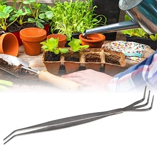 Wosune Ancinho de raiz, pinças de raiz, cabo antiderrapante para bonsai em casa