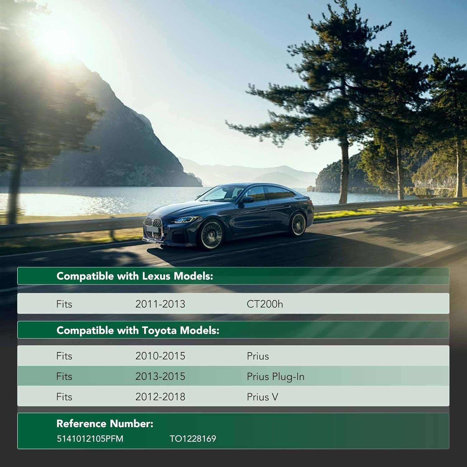 YHTAUTO Center Lower Engine Splash Shield Compatible with Toyota Prius 2010-2015, Prius Plug-in 2013-2015, Prius V 2012-2018 & Lexus CT200h 2011-2013, Plastic Black Splash Guard Engine Case Guards