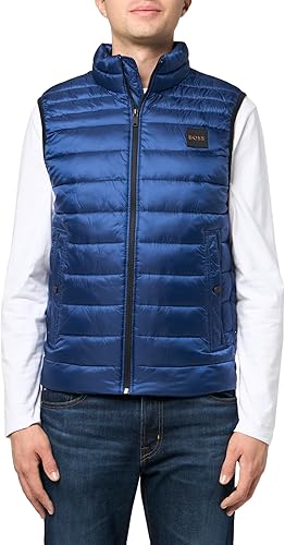 BOSS, Lightweight Nylon Patch Logo Puffer Vest, frost air, 42R