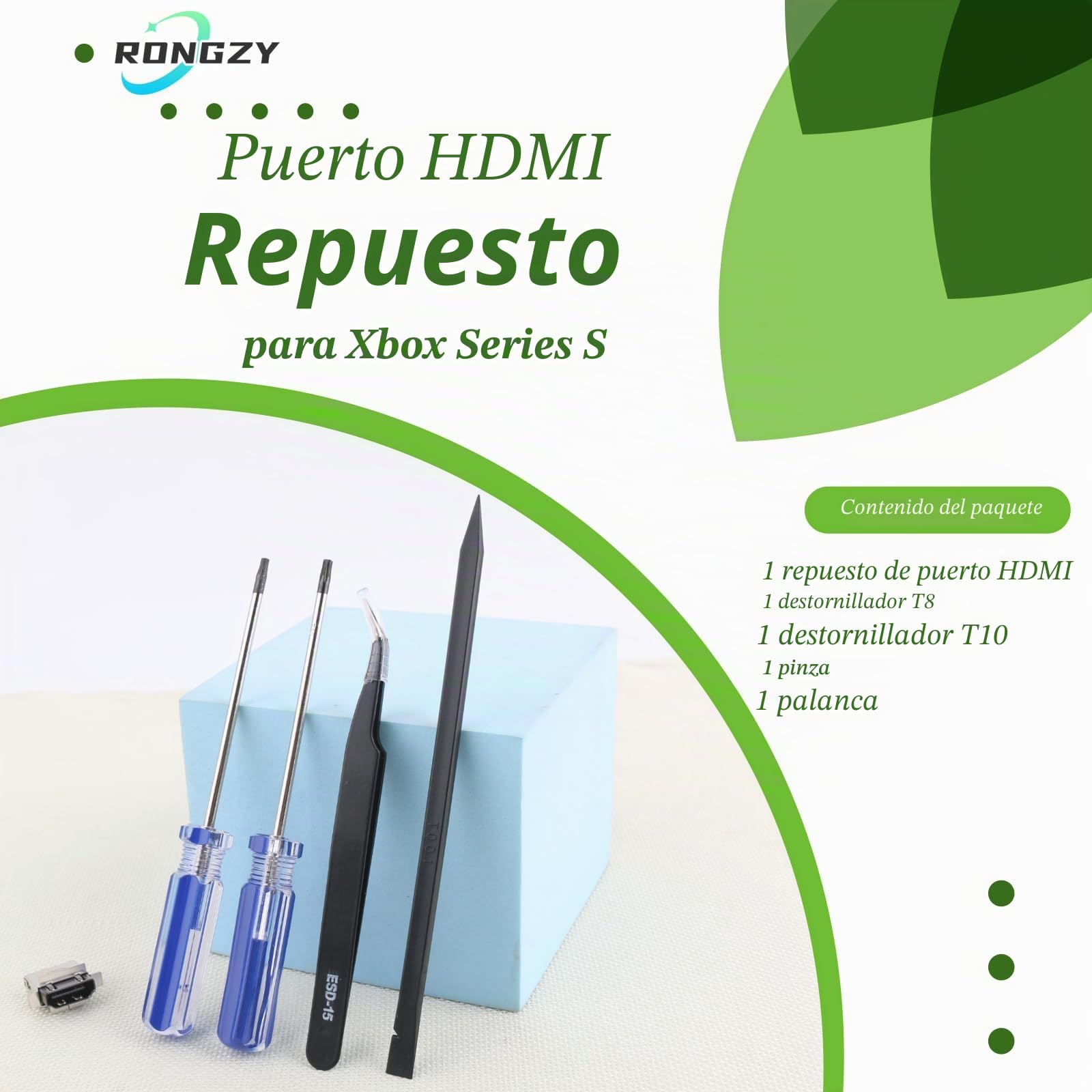 RongZy Para Xbox Series S HDMI Puerto para XSS Series S HDMI Port Conector de Interfaz del Puerto Accesorios Repuesto con Herramientas de Reparación Paratur