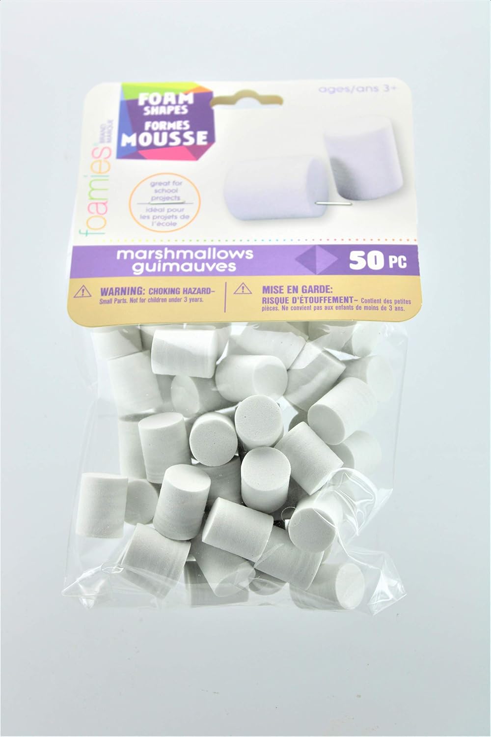 Darice Foam Marshmallow Shapes 50/Pkg-15Mmx18mm