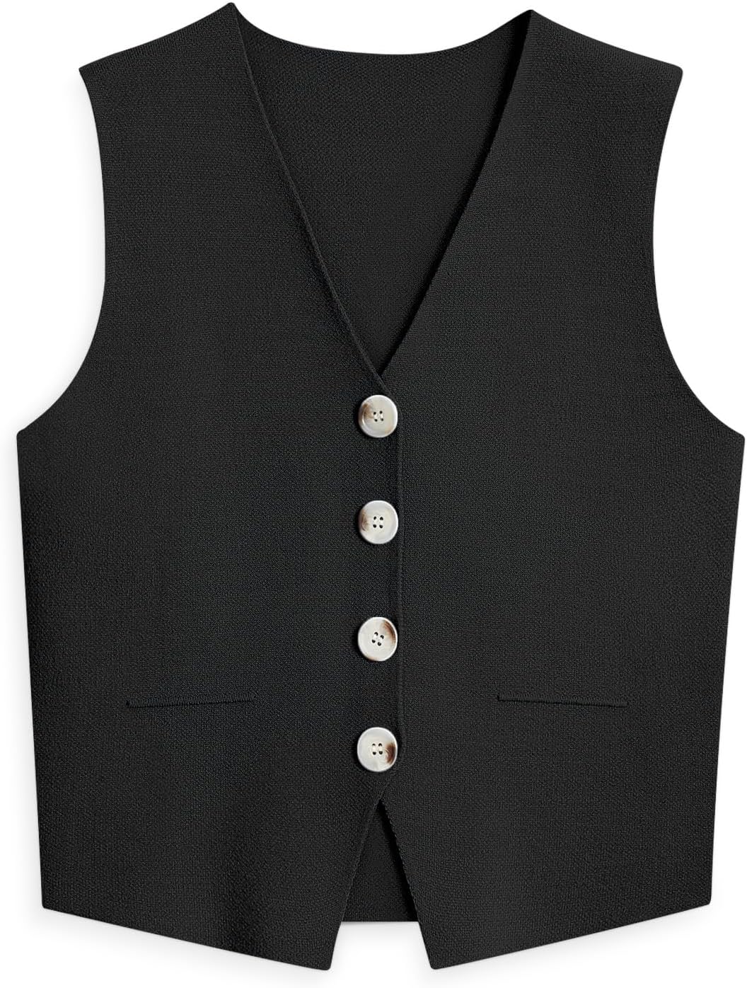 LILLUSORY Sweater Vest Women Dressy Button Up Sweater Tank Tops 2026 Knit Work Business Casual Outfits Black XL