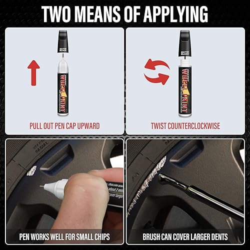 Miniatura 6 de SMAPHY Pintura de retoque de llantas plateadas, bolígrafo de pintura de retoque para reparación de llantas de automóvil, color plateado satinado