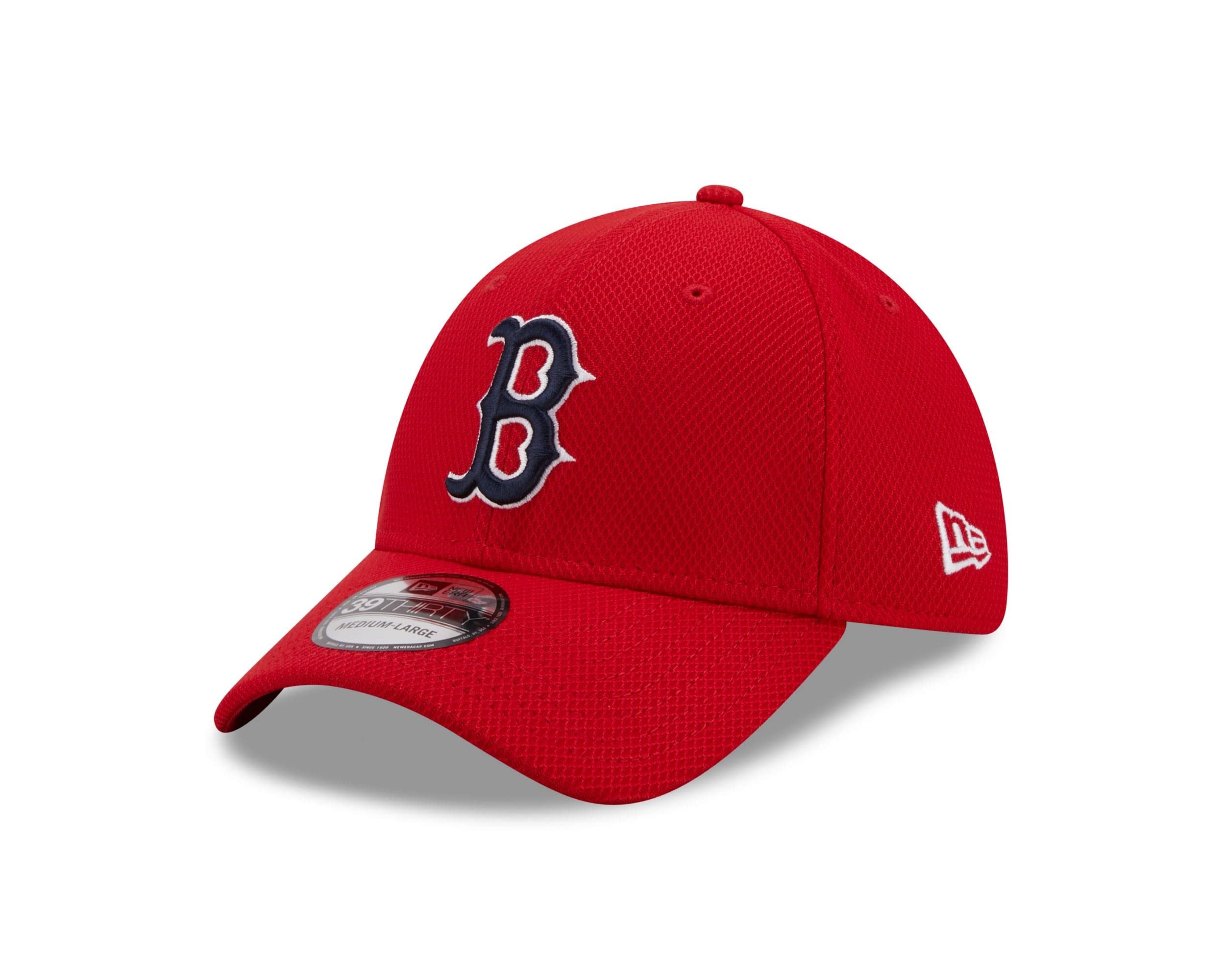 New Era Boston Red Sox Baseball Cap 39Thirty gebogener Schirm Rot Teamlogo Kappe Hut Stretch - XS-S โ image 1
