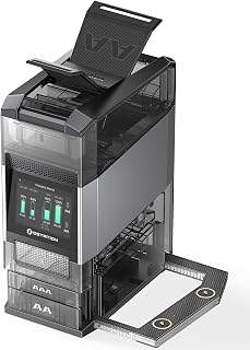Ostation 2 Pro 3-in-1 Smart Battery Charger for AA AAA NiMH Li-ion: Polarity-Free, Auto Detect Sort, App Control, Touchscreen Organizer