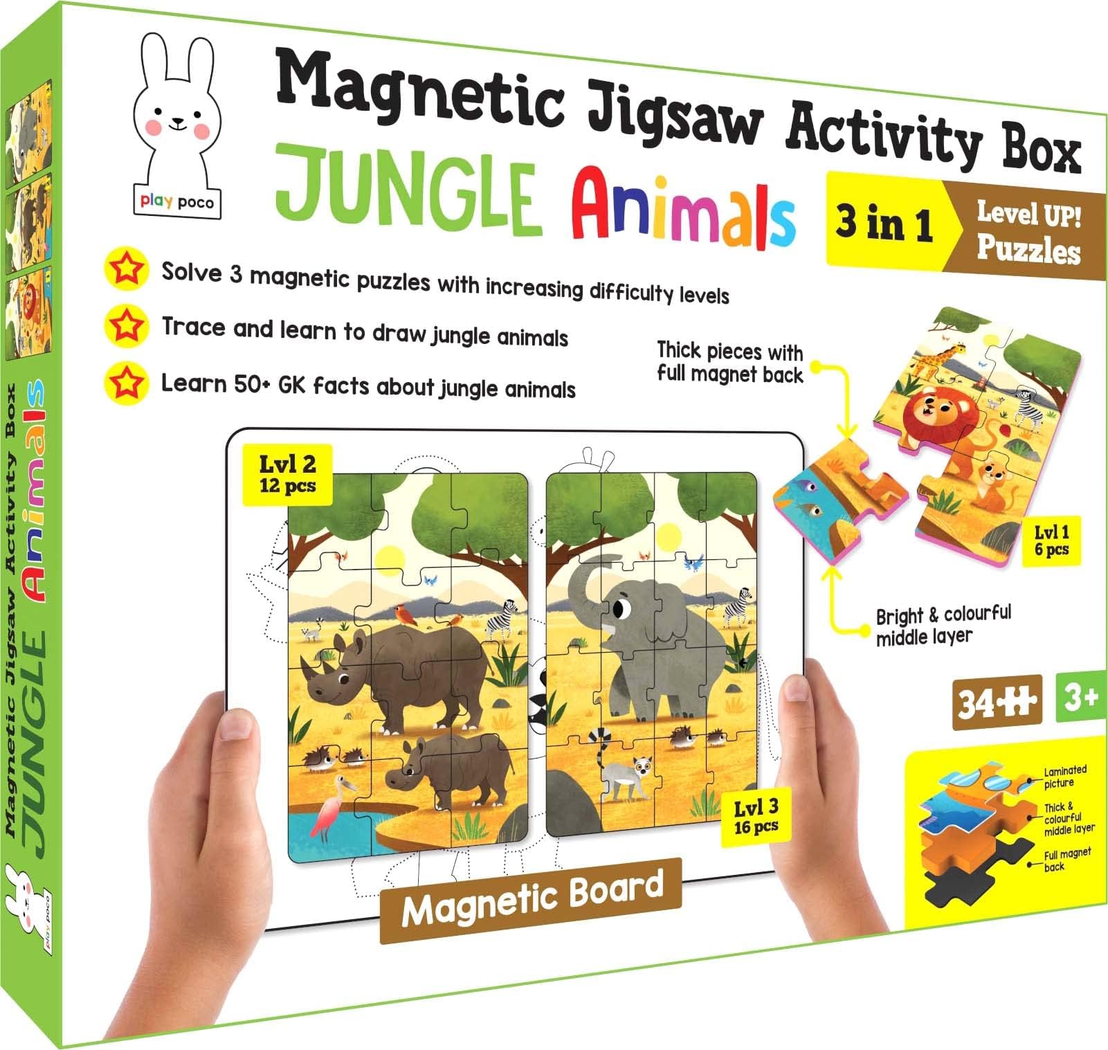 Buy Play Poco Jigsaw Puzzles Jungle Animals Activity Box with