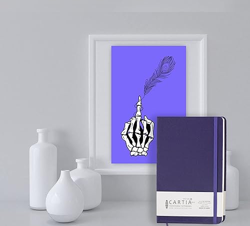 Miniatura 9 de Tela Linentouch fina de gamuza morada, cuaderno ejecutivo de tapa dura de 5.9 x 8.6 pulgadas, a rayas, certificado FSC, 2.82 ozsm, 160 páginas de