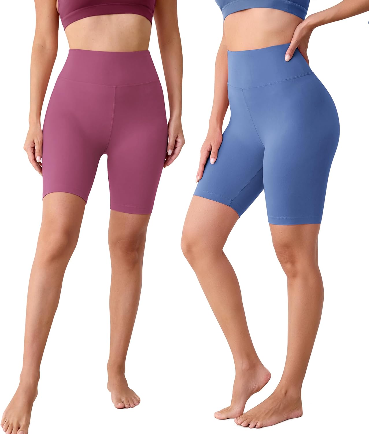 VALANDY Creamlush 4 Pack Biker Shorts Women-8" High Waisted Stretchy Soft Yoga Lounge Shorts - Image 2