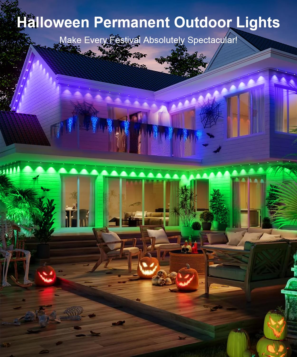 Fussion 400ft Permanent Outdoor Lights for House, 2025 Smart RGB