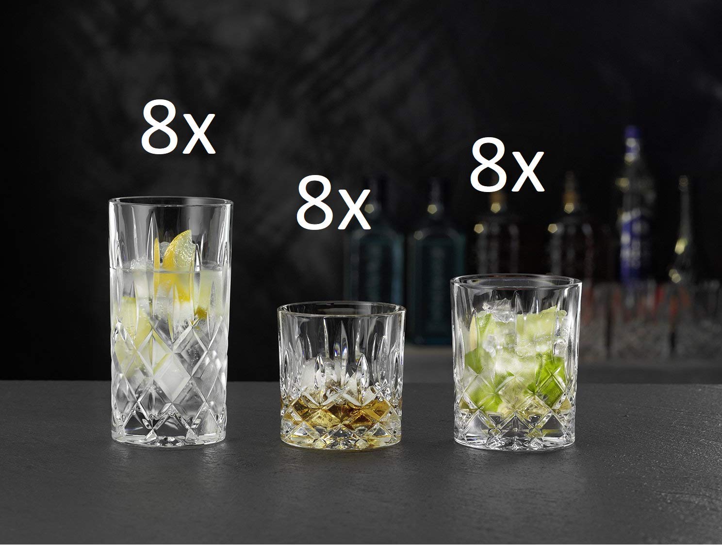 Nachtmann Noblesse 24-częściowy zestaw szklanek do long drink, whisky, tumbler szklanki, zestaw szklanek