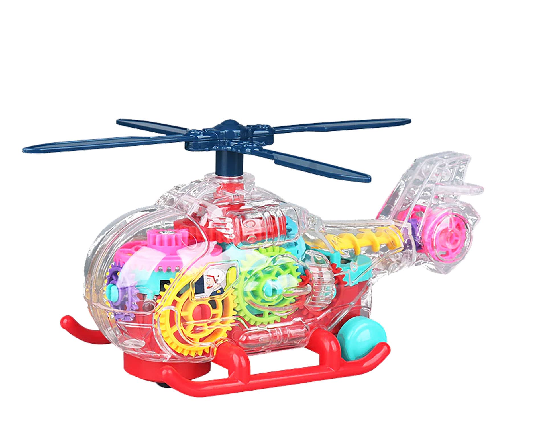 Natchcart Concept Musical Transparent Helicoptor, 3D Gear Toy with Light & Sound Effects, 360 Degree Rotation for Kids-Multicolor (Multicolor Helicoptor) (B09QPQHVZ1) Amazon Price History, Amazon Price Tracker