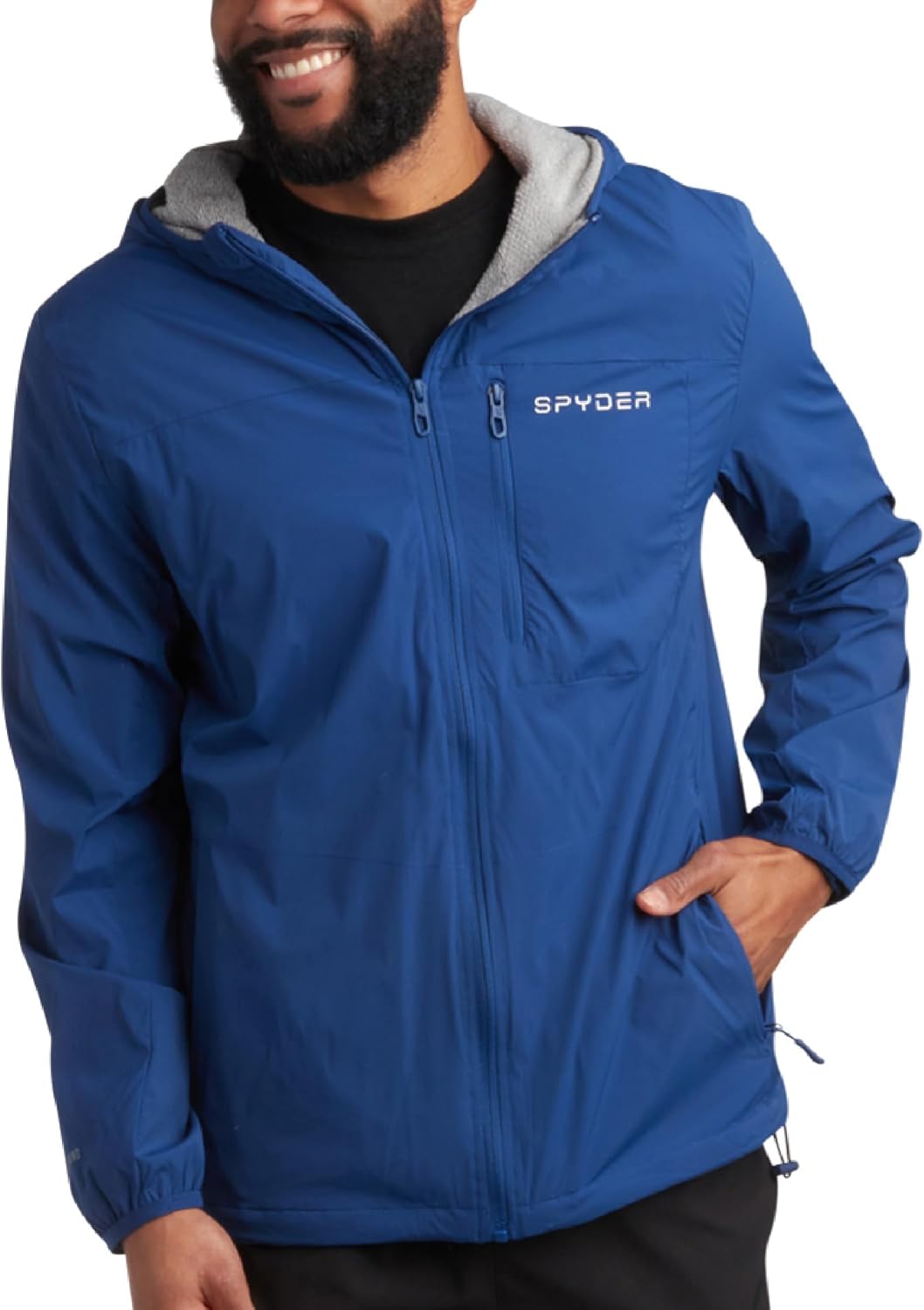 Spyder Mens Rain Jacket - Water Resistant Hooded Windbreaker Lightweight Rain Coats for Travel and Golf (Sizes: S-L) - Image 2