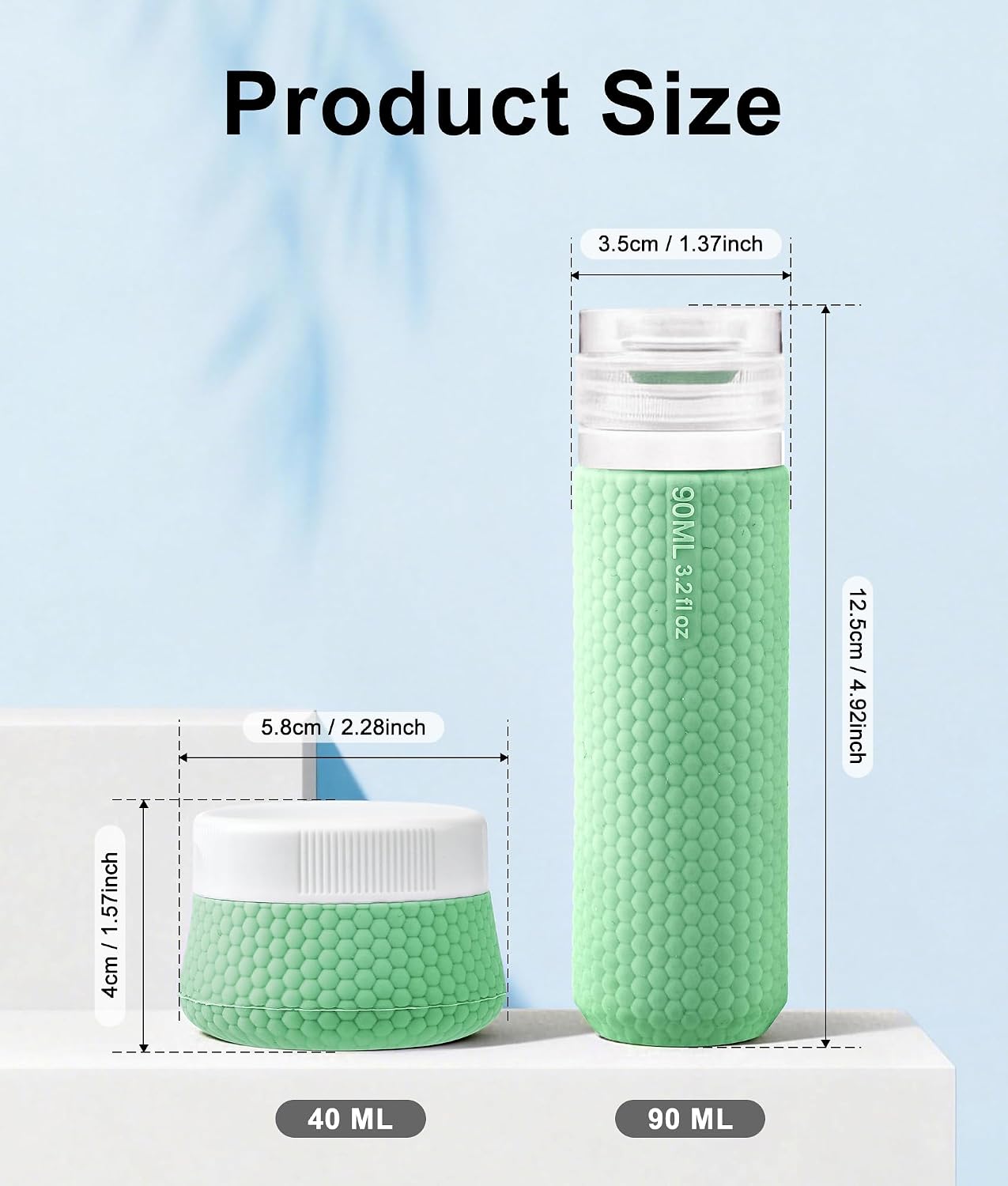 Travel Bottles for Toiletries, TSA Approved 3oz Leak Proof Travel Size Liquid Containers, BPA-Free Refillable Silicone Squeeze Bottles, Ideal for Shampoo Lotion and Conditioner (4 Pack)