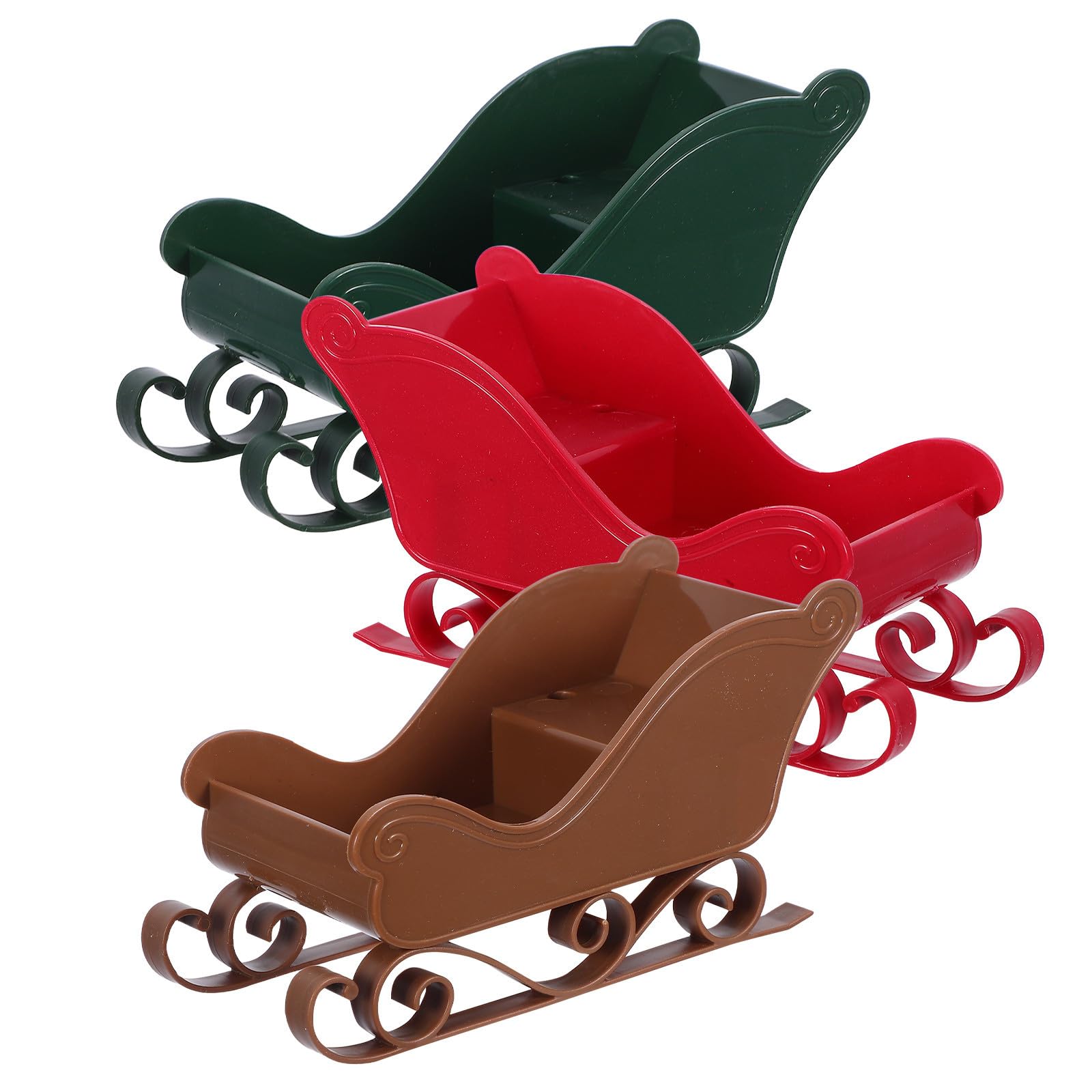 Toyvian 15 Stück Kleiner Weihnachtsschlitten aus Kunststoff für Festliche