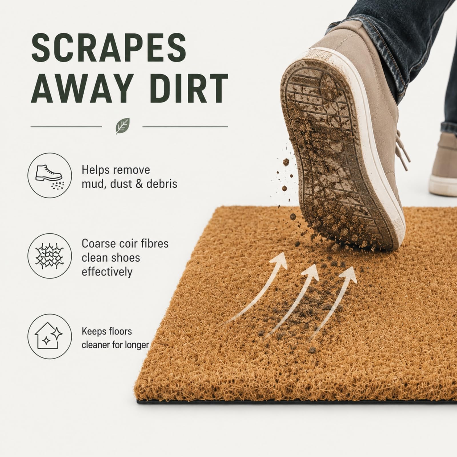 Morbuy Felpudo de Fibra de Coco Alfombra de Entrada (Pájaro,60x90cm) | Antideslizante Felpudo Resistente para Puerta Exterior e Interior Duradero y Fácil de Limpiar para Casa y Porche