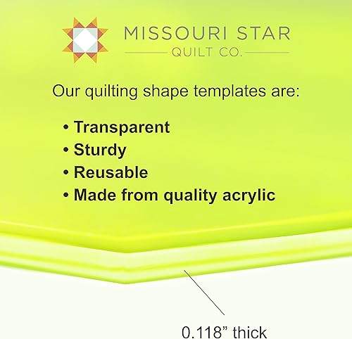 Miniatura 2 de Missouri - Plantilla de edredón de estrellas octágono, 7 pulgadas, plantilla de regla de acolchado acrílico para usar con cuadrados de tela