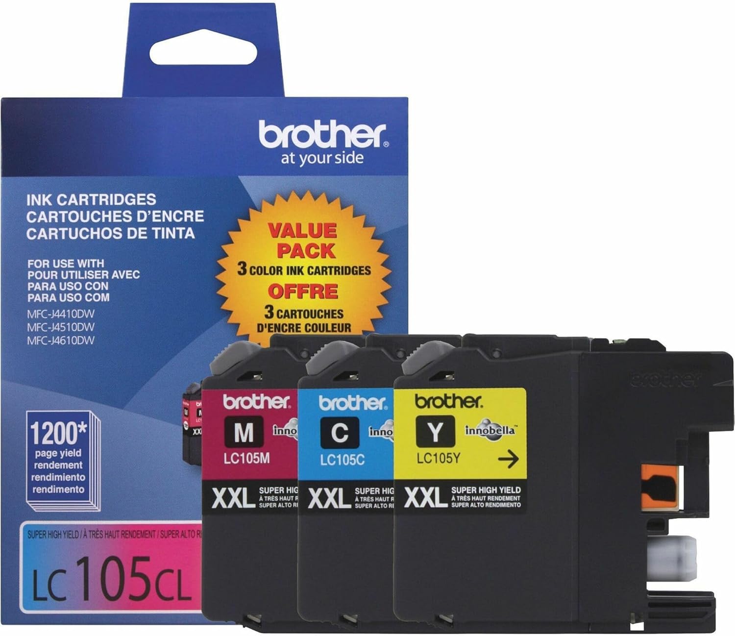 Brother Printer LC1053PKS Ink, Cyan, magenta, yellow