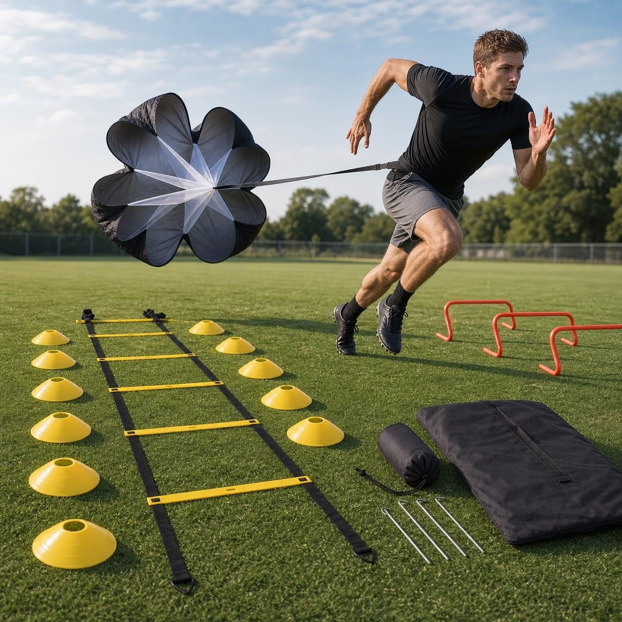 Kit Allenamento Agilità Calcio Velocità, Set A