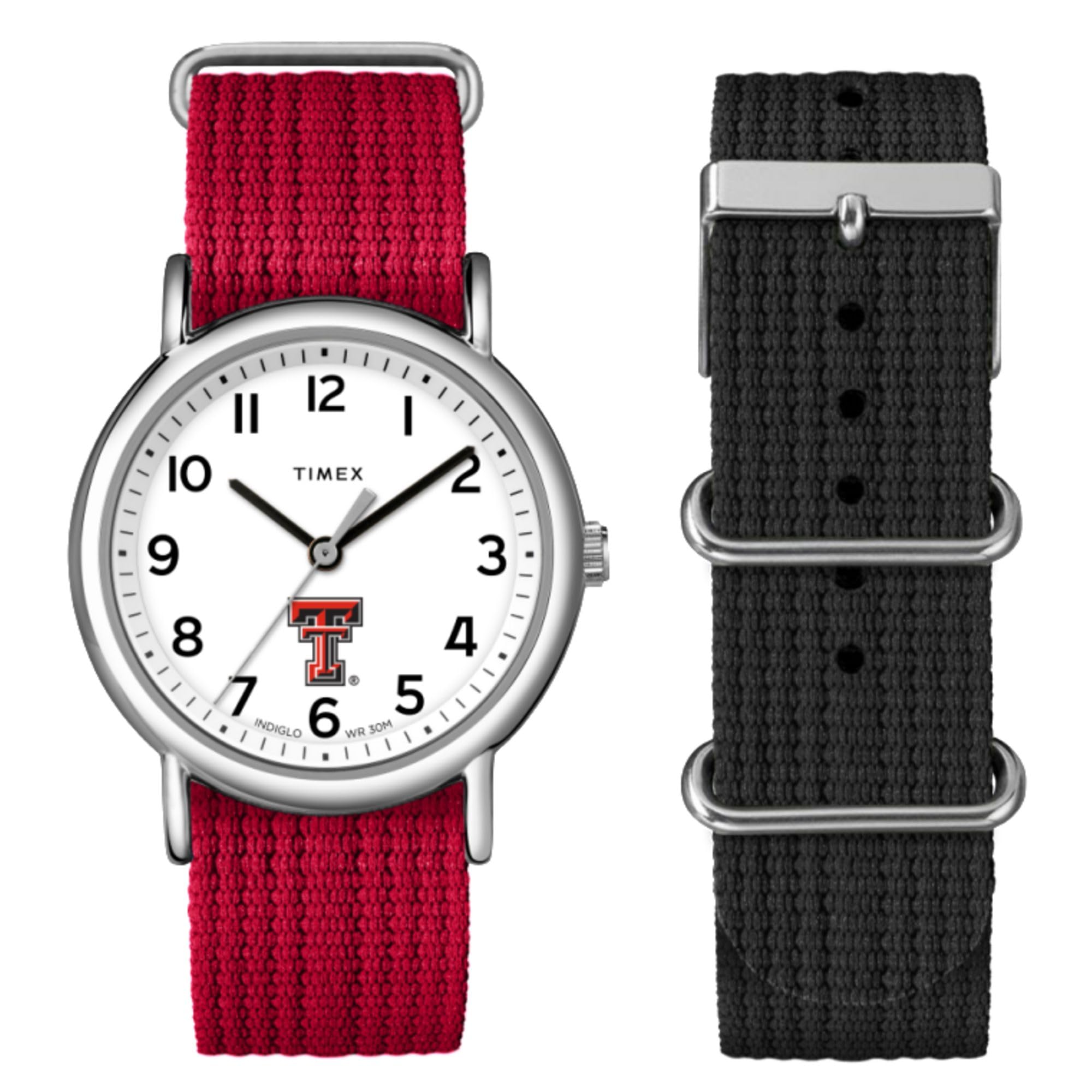 TimexUnisex Weekender Box Set 38mm Watch - Texas Tech Red Raiders, Red, strap