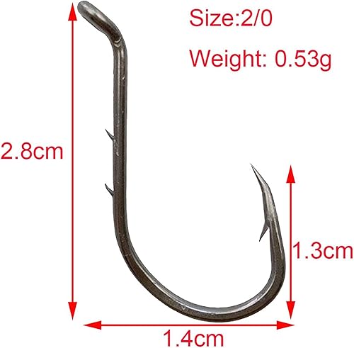 Miniatura 2 de Ganchos de pesca de pulpo, 50 piezas de anzuelos de púas para anzuelo de pesca Gancho de plantilla de pesca Ganchos circulares para agua dulce y