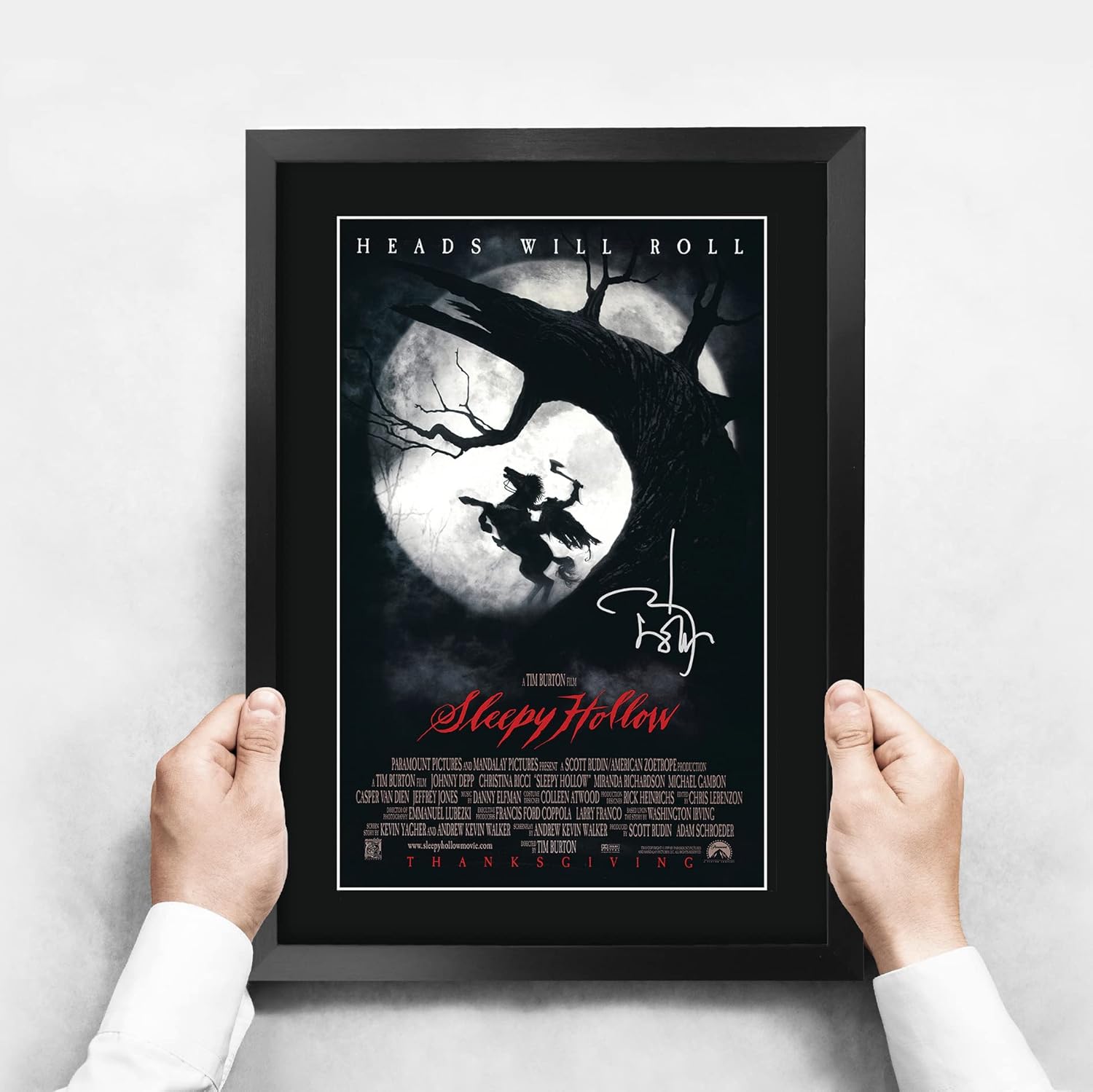HWC Trading Sleepy Hollow Movie Poster Johnny Depp Signed 16 x 12 inch Framed Gift Printed Autograph Film Print Photo Picture Display - 16" x 12" Framed - Image 3