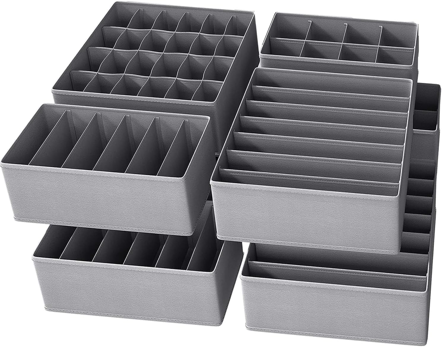 Dresser Drawer Organizer 8 Pack Clothes Underwear Sock Storage Dark Gray Drawer Dividers Grey Foldable Closet Organizer Storage Box Dresser Drawer Organizers