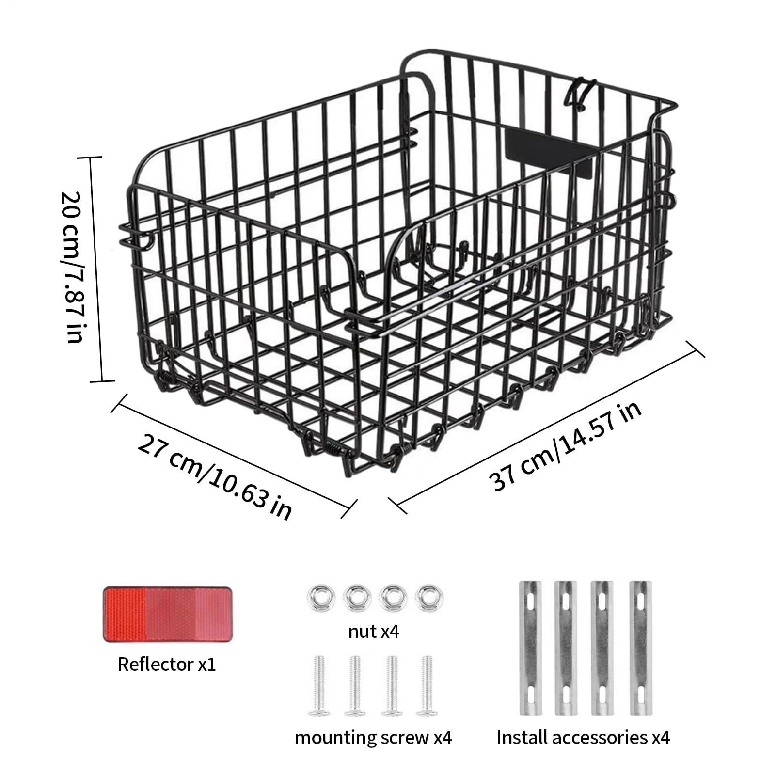 Cestino Bici Grande Portapacchi Laterale Bici | Cestino Posteriore Pieghevole Per Bici Elettrica Organizer Portabagagli per Bici da Strada Monopattino Elettrico Uomo Donna