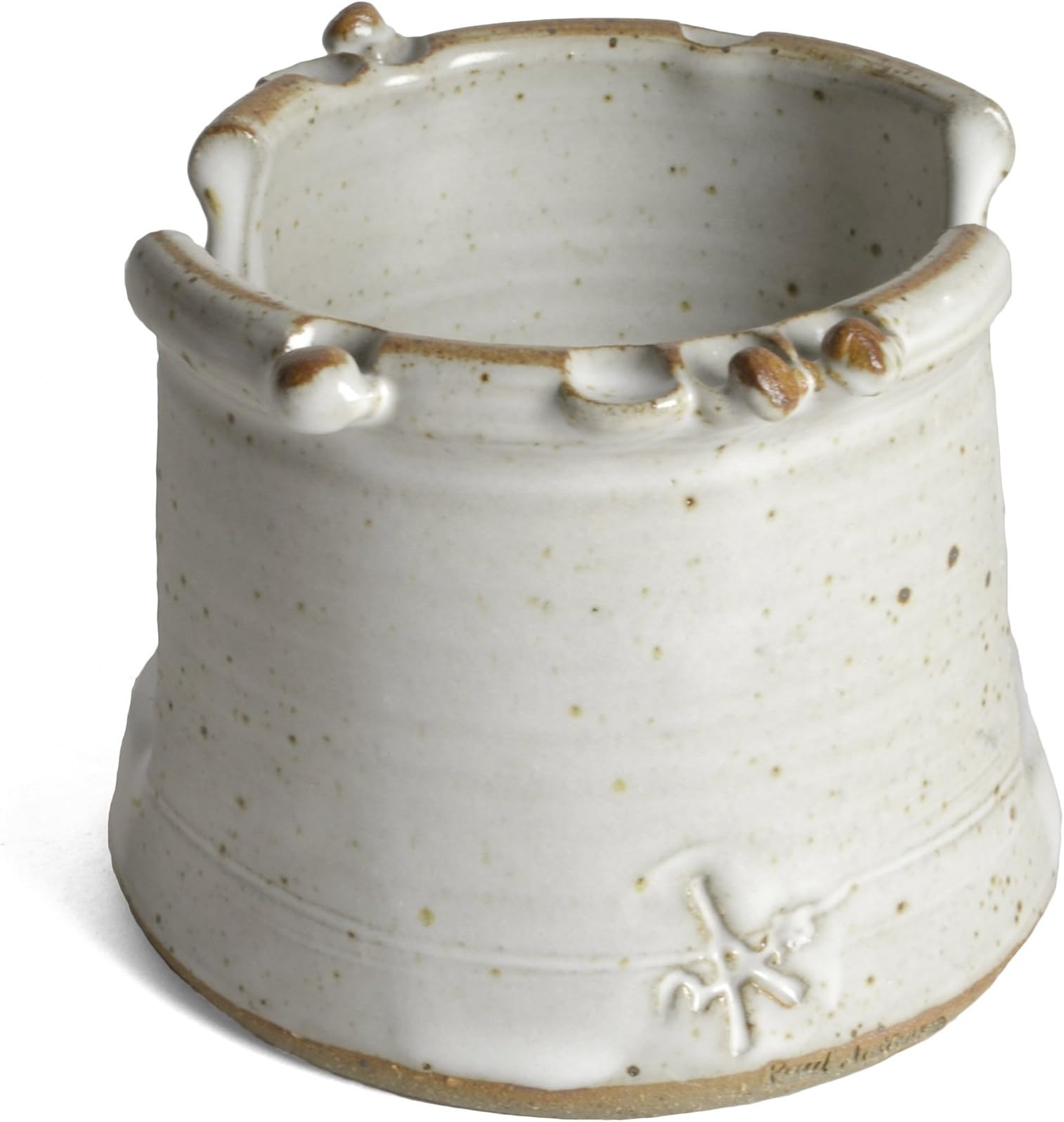 Sponge Holder, Handmade American Pottery, Each One Unique, White/Gray