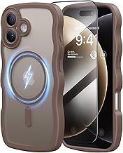 iPhone 17 Case, MagSafe Compatible, Corrugated Shape, Ribbed, Cute, Korea, Soft, Ultra Lightweight, Shockproof, Anti-Fingerprint, Includes Strap Hole, Translucent, Stylish, Wave Cover, iPhone 17