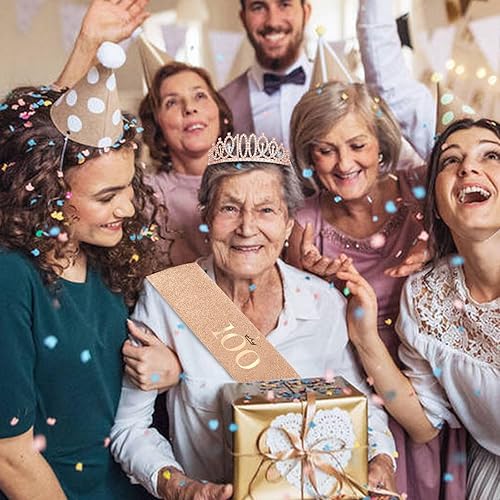 Miniatura 358 de CIEHER Juego de corona de cumpleaños 50 + banda de 50 y fabulosa banda + pin de perlas, tiara, regalos de 50, decoraciones para mujeres amigas