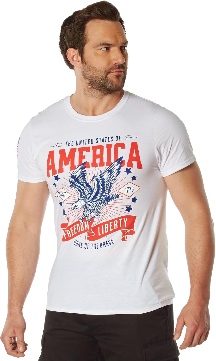 Rothco Freedom & Liberty T-Shirt with - Patriotic USA Bald Eagle Short Sleeve Crewneck T-Shirt