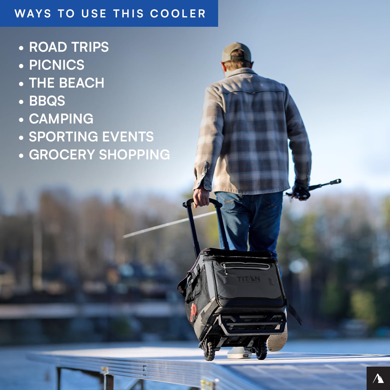 Arctic Zone Titan Deep Freeze 60 (50+10) - Enfriador plegable con ruedas y carrito todo terreno