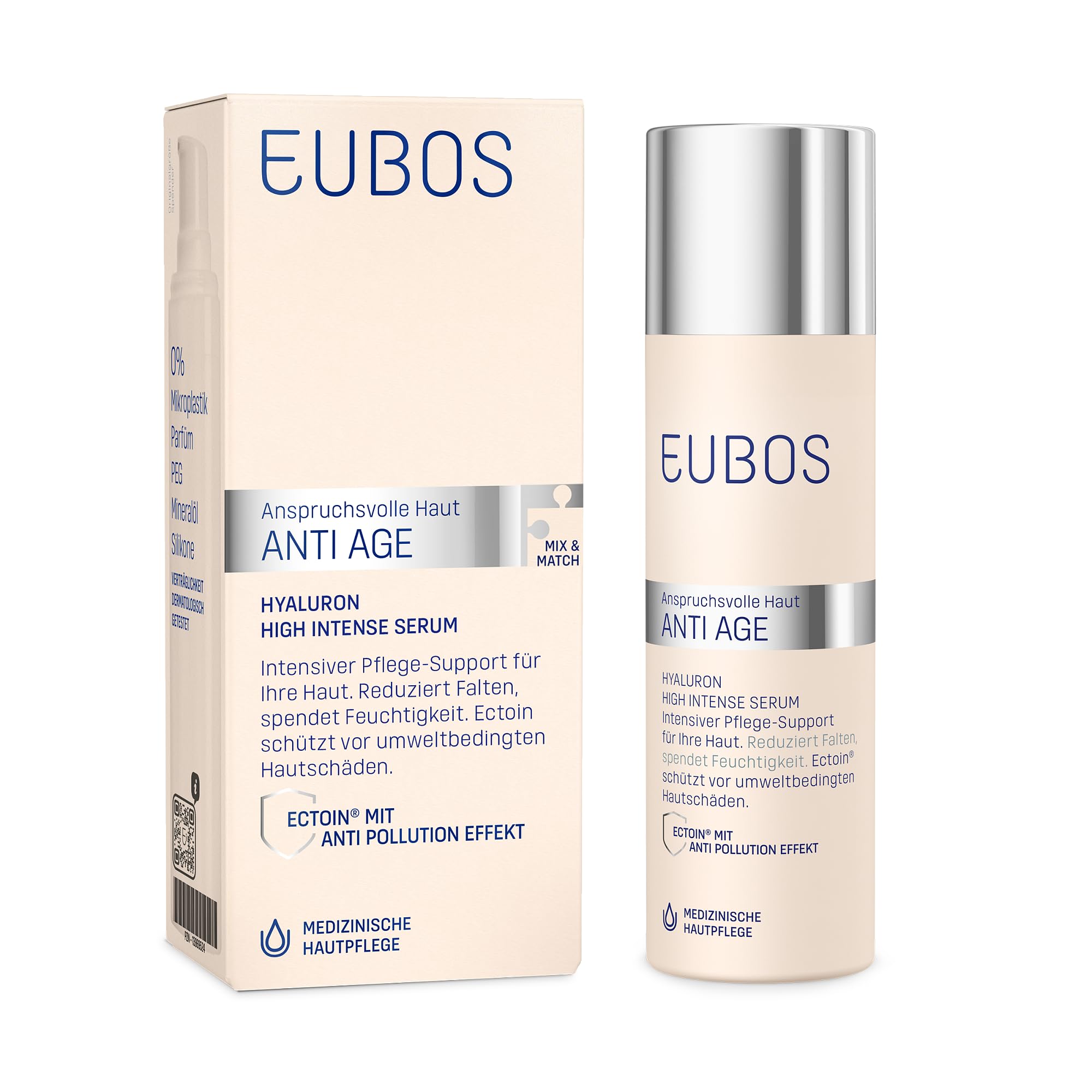 EUBOS ANTI AGE, Hyaluron High Intense Serum, Reduziert Falten, Für anspruchsvolle Haut, Strafft und spendet Feuchtigkeit, Gegen Hautalterung, 30ml