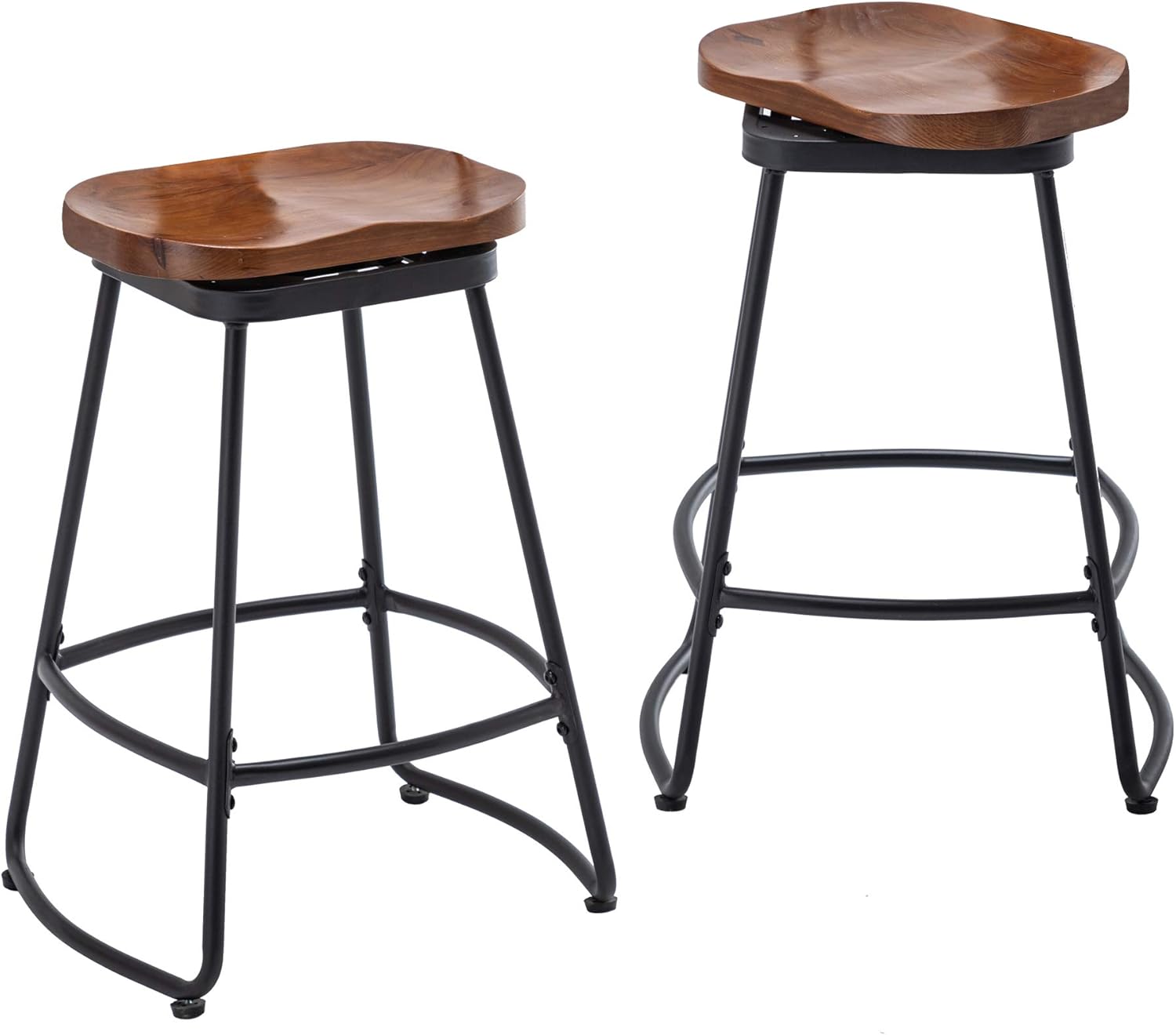 Amazoncom Awonde 26 Swivel Bar Stools Set Of 2 Industrial Metal