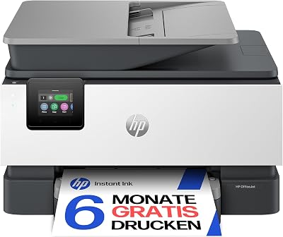 HP OfficeJet Pro 9120e Multifunktionsdrucker, 6 Monate gratis drucken Instant Ink inklusive, Drucker, Scanner, Kopierer, Fax, WLAN, LAN, Duplex, Airprint, Grau-Weiß