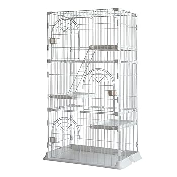 キャットケージ　キャットゲージ　高さ110cm 防錆　ホワイト 楽天市場】【正午~クーポン5%引】 360度どこからでも触れ合える