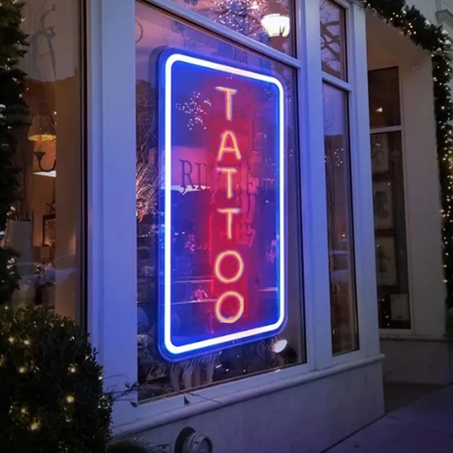 Insegna Al Neon A Forma Di Tatuaggio – Luce LED Flessibile Per Parete – 43x12 Cm – Per Studio Tatuaggi, Camera Da Letto O Regalo – Con Alimentatore E Telecomando - 4