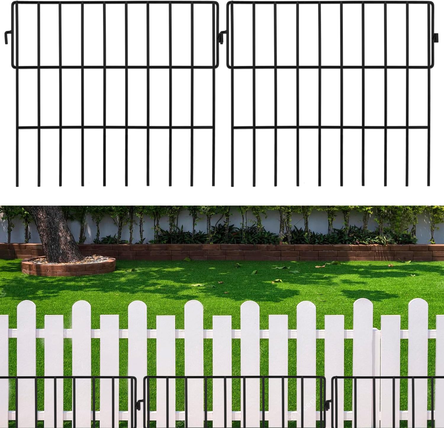 10 Pack Animal Barrier Fence for Yard, Decorative Garden Fence for Dogs, Rabbits, Cats, 170"/14ft Total Length