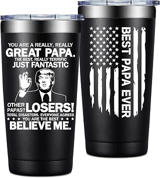 Grifarny Papa Gifts - Fathers Day Gift for Papas - Papaw Christmas Birthday Gifts from Grandkids - You Are a Really Really Great Papa Tumbler Cup 20oz
