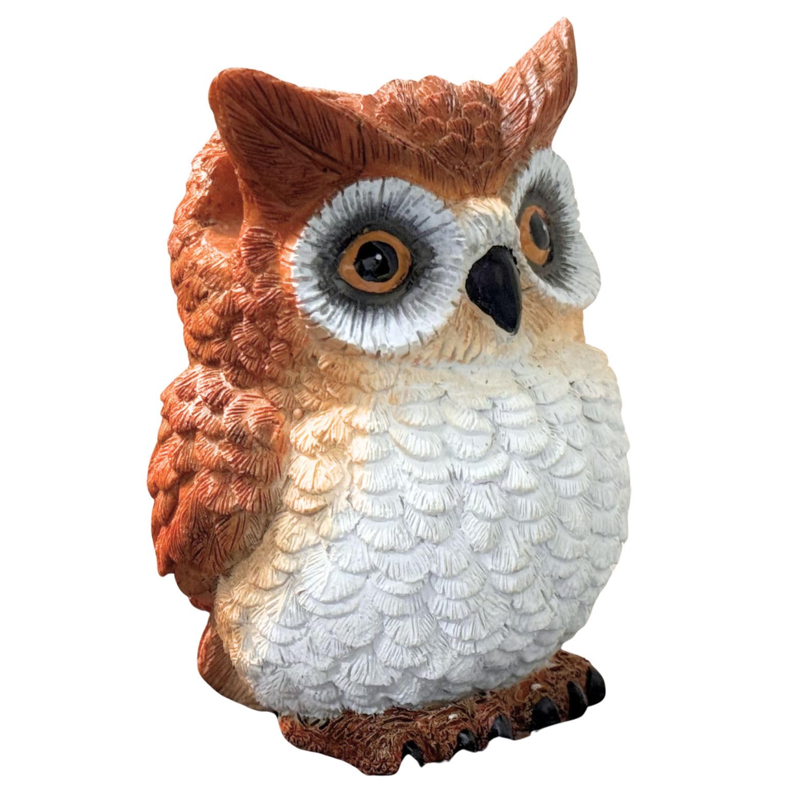 AMAJY - Owl Statue Decor Eyeglasses Holder - Compact Eyewear Organizer - Stylish Home Accent & Eyelasses holder for nightstand, Office Desktop Decorative Owl Figurine - Practical Gift for Any Occasion