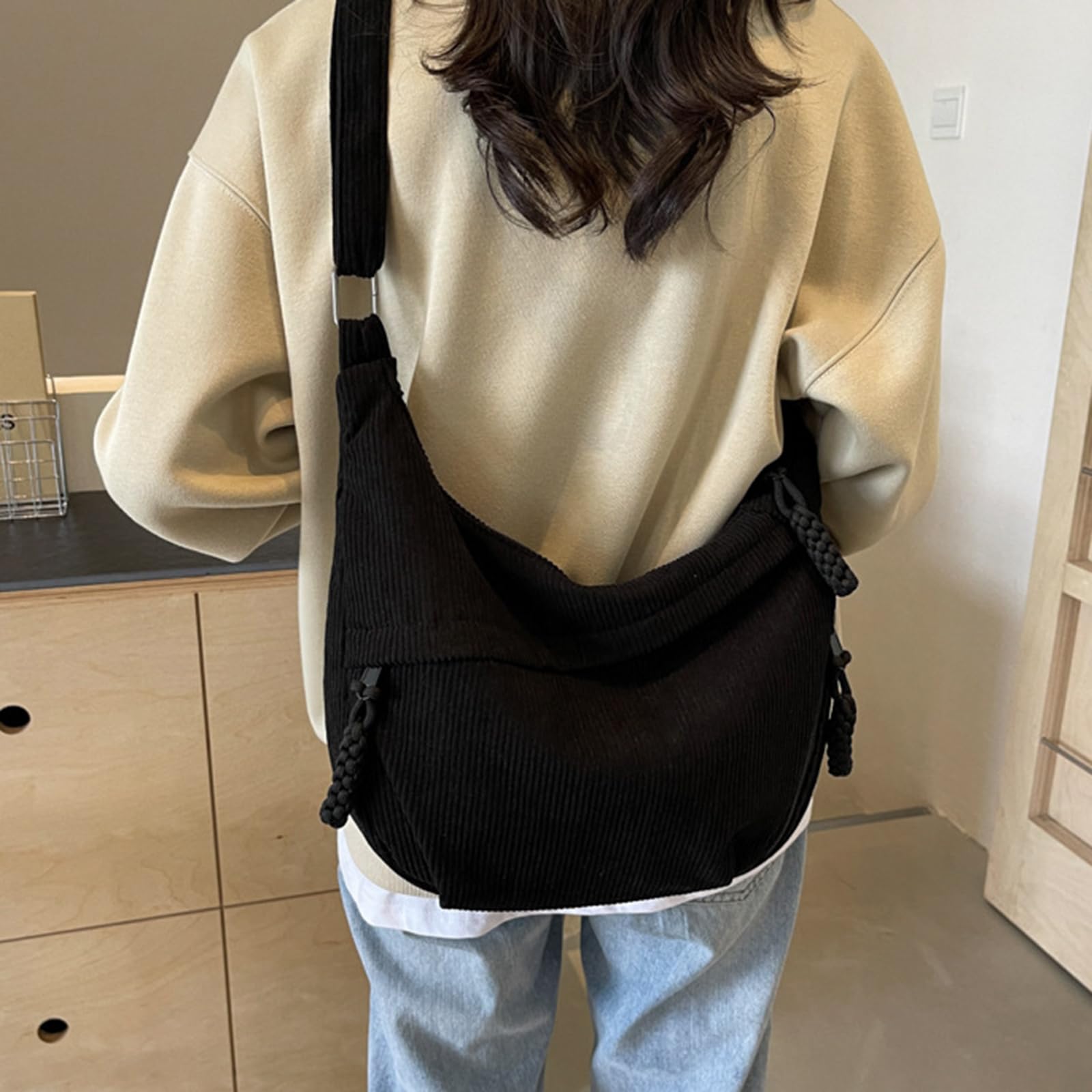 Ldabrye Denim Tote Bag For Women – Large Capacity Shoulder Bag, Fashionable Jeans Material, Everyday Use
