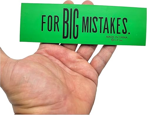 Miniatura 10 de Enorme 6.75 pulgadas 'para grandes errores'. Coloridos borradores de goma para lápices. Forma rectangular (púrpura (paquete de 1))