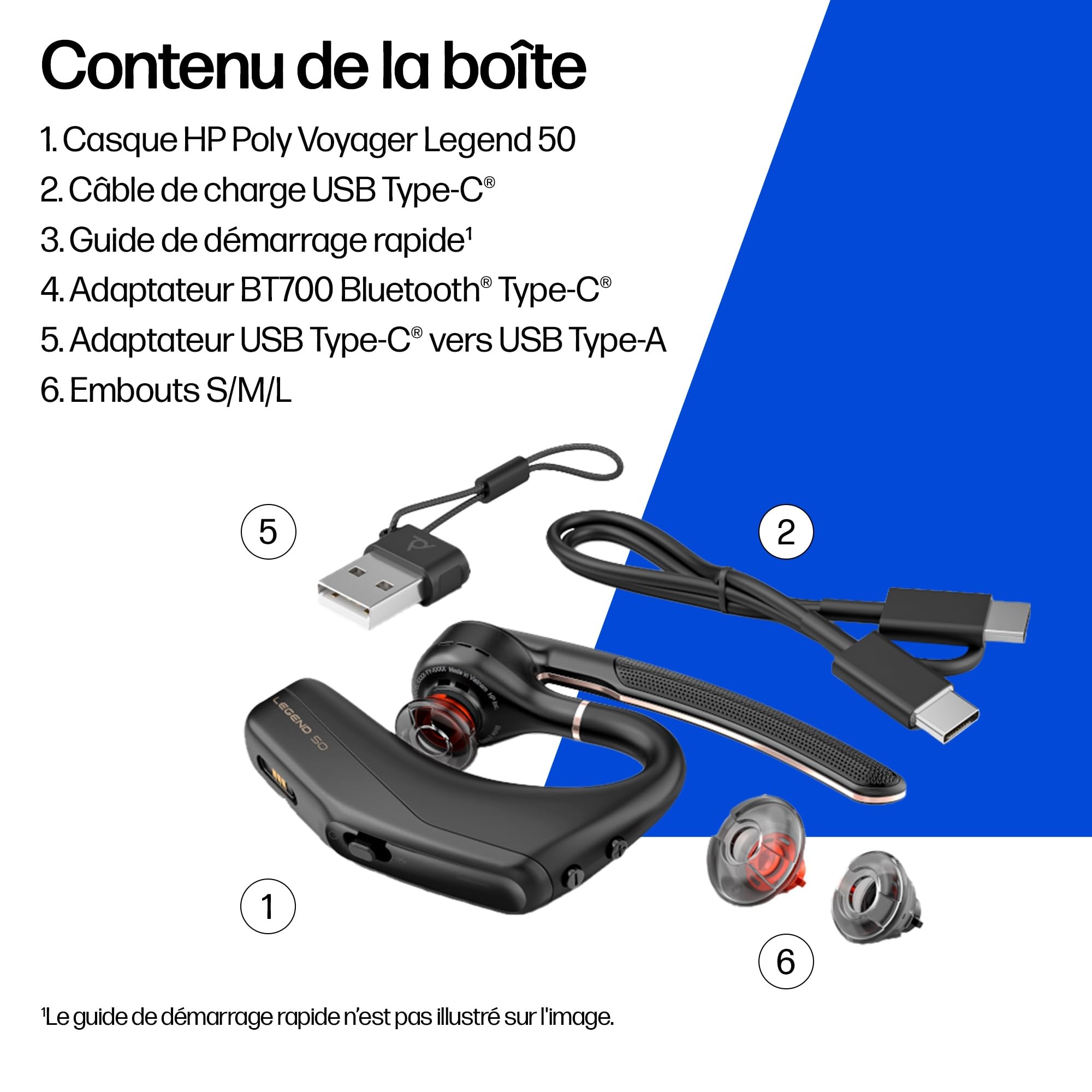 Poly Voyager Legend 50 Casque Customer Special 1 - Casque Bluetooth Simple avec Micro antibruit - Design Ergonomique - Commandes vocales - Léger - Connexion au Mobile/Tablette Via Bluetooth - Noir