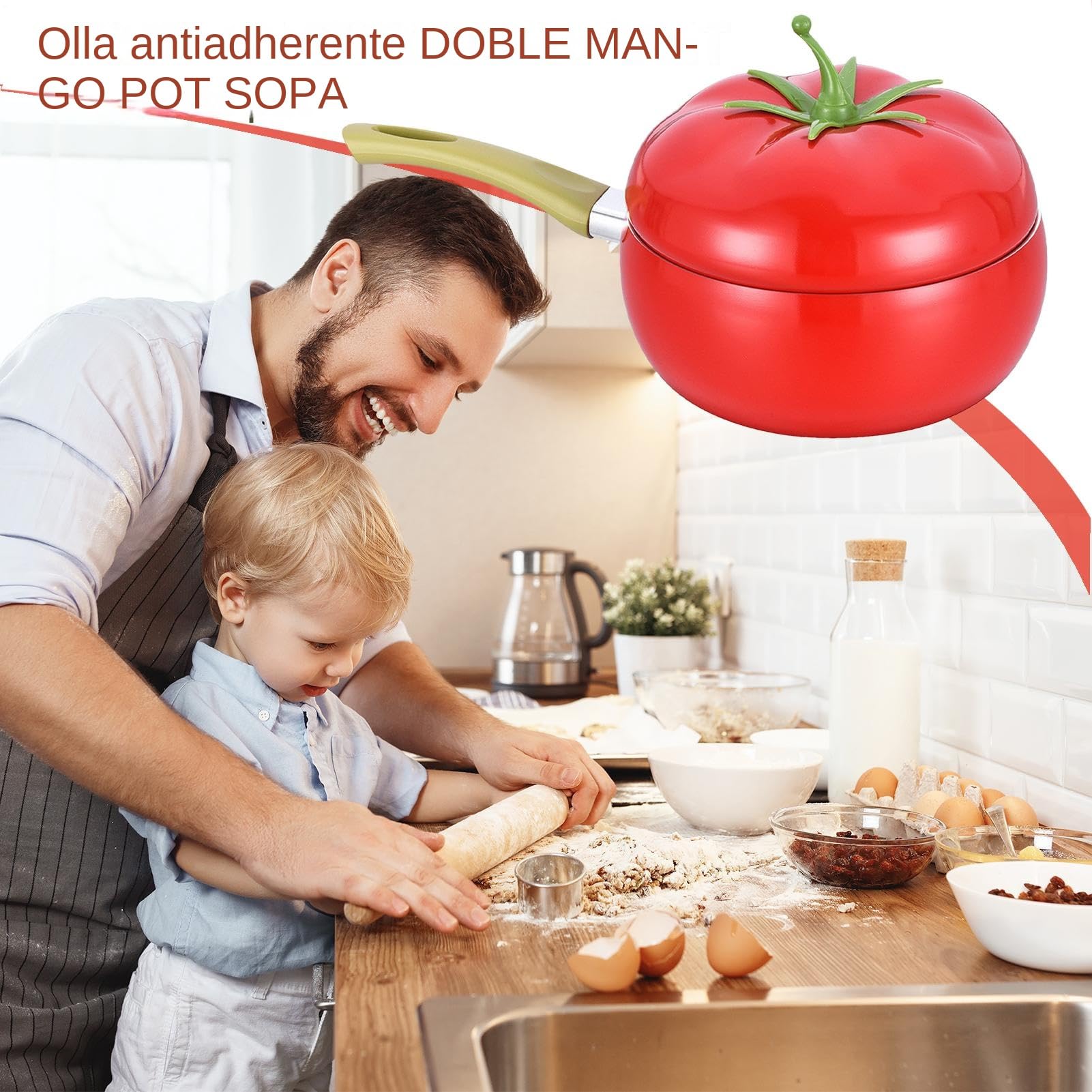 Pentola Per Sugo Con Coperchio Antiaderente A Forma Di Frutto Pratica E | Padella Profonda Per Pasta, Zuppa, Spaghetti, Conserve, Bollire, Cottura A Fuoco Lento