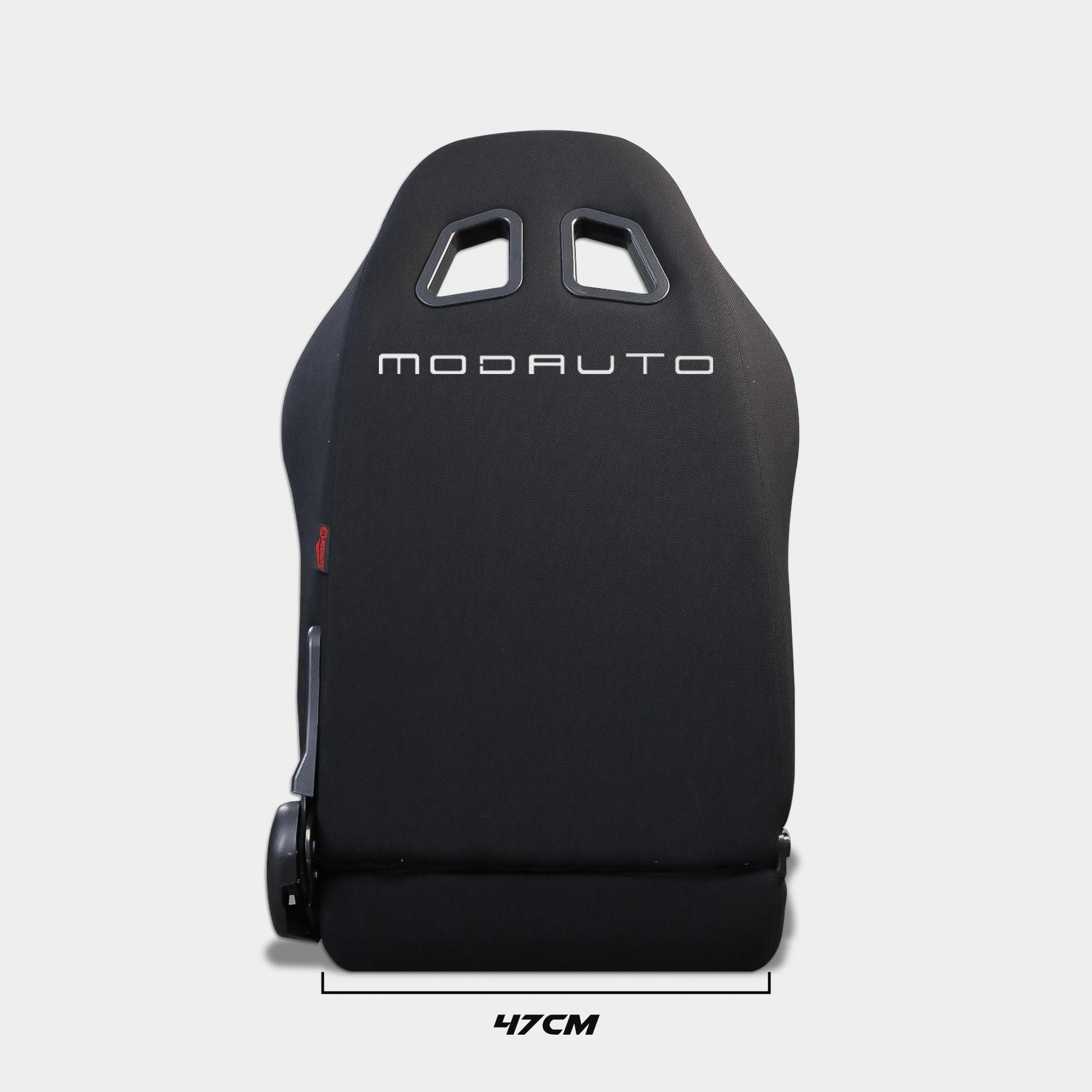 M MODAUTO Asiento Deportivo Coche,Semibaquet Ajustable,de Tela,Adaptable para Coches,Ríeles incluidos,Conductor y Pasajero,para Coche y Simulador de Conducción,Modelo M-N100L,Negro Logo