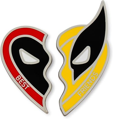 Marvel Studios Deadpool & Wolverine Best Friends 2-Piece Enamel Pin Set | Badge Accessories For Lanyard, Backpack, Clothes