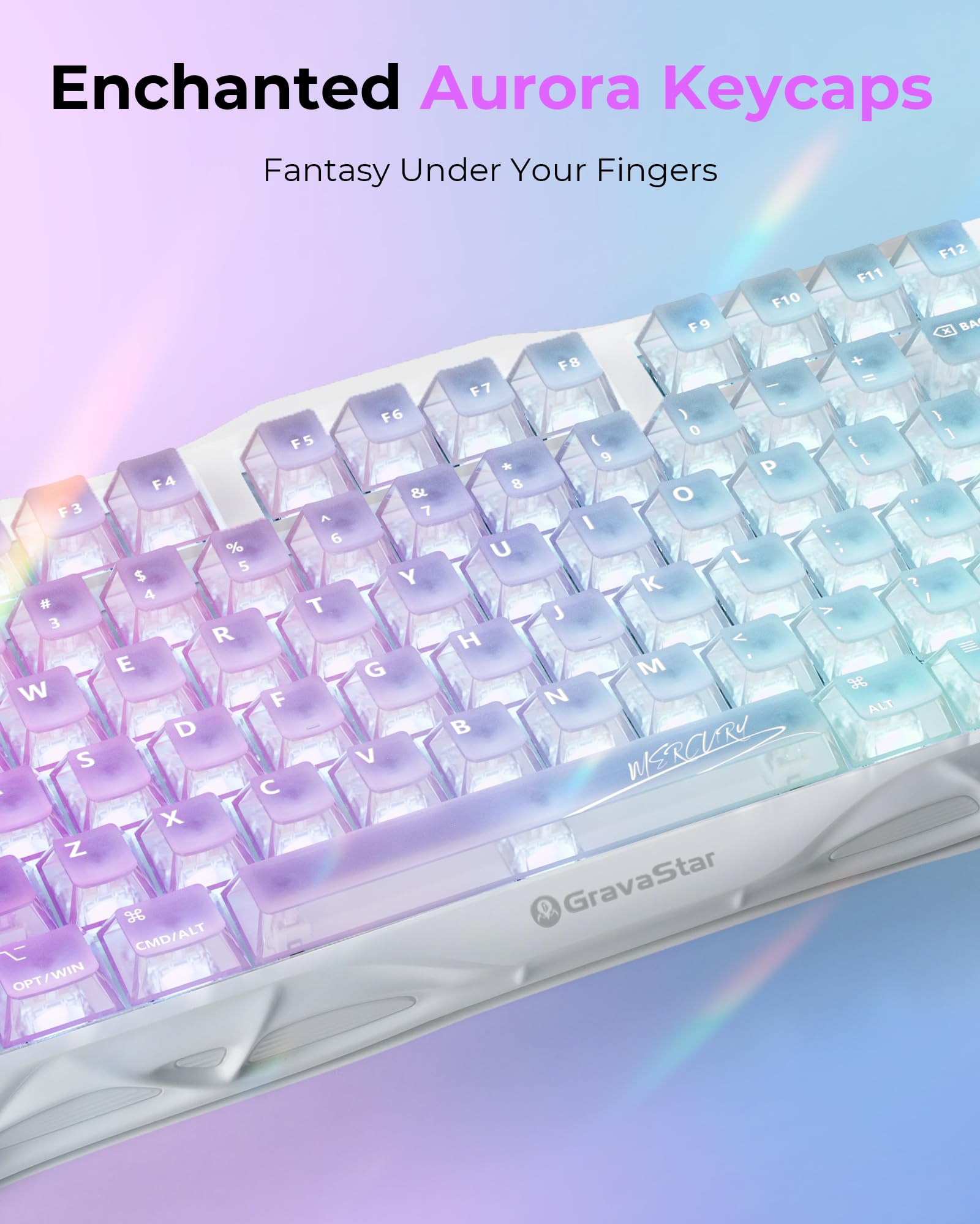 GravaStar Teclado Gaming Mercury K1 Lite 75%, sem fios Tri-Mode (2